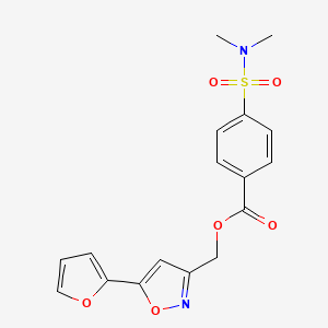 molecular formula C17H16N2O6S B2545541 [5-(呋喃-2-基)-1,2-噁唑-3-基]甲基4-(二甲基磺酰)苯甲酸酯 CAS No. 1203066-08-3