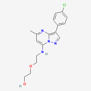 molecular formula C17H19ClN4O2 B2545544 2-(2-((3-(4-氯苯基)-5-甲基吡唑并[1,5-a]嘧啶-7-基)氨基)乙氧基)乙醇 CAS No. 896592-23-7