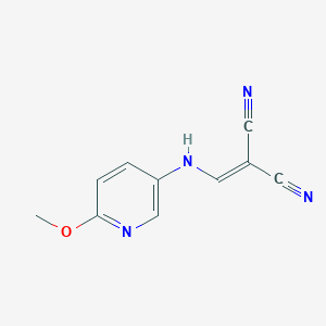 molecular formula C10H8N4O B2545547 (((6-Methoxy-3-pyridyl)amino)methylene)methane-1,1-dicarbonitrile CAS No. 1026054-64-7