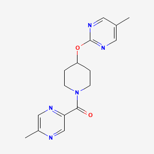 molecular formula C16H19N5O2 B2545548 (5-Methylpyrazin-2-yl)-[4-(5-methylpyrimidin-2-yl)oxypiperidin-1-yl]methanone CAS No. 2380095-96-3