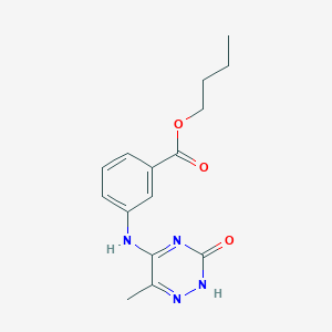 molecular formula C15H18N4O3 B254555 Butyl 3-((6-methyl-3-oxo-2,3-dihydro-1,2,4-triazin-5-yl)amino)benzoate 