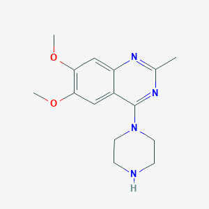 molecular formula C15H20N4O2 B2545562 6,7-Dimethoxy-2-methyl-4-(piperazin-1-YL)quinazoline CAS No. 205260-07-7