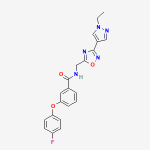 N-((3-(1-ethyl-1H-pyrazol-4-yl)-1,2,4-oxadiazol-5-yl)methyl)-3-(4-fluorophenoxy)benzamide