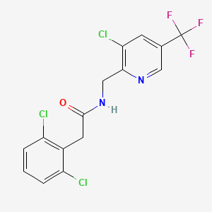 molecular formula C15H10Cl3F3N2O B2545566 N-{[3-chloro-5-(trifluoromethyl)-2-pyridinyl]methyl}-2-(2,6-dichlorophenyl)acetamide CAS No. 326815-50-3
