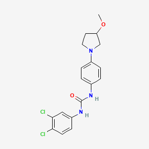 molecular formula C18H19Cl2N3O2 B2545569 1-(3,4-Dichlorophenyl)-3-(4-(3-methoxypyrrolidin-1-yl)phenyl)urea CAS No. 1797700-16-3