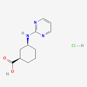 (1R,3S)-3-(Pyrimidin-2-ylamino)cyclohexane-1-carboxylic acid;hydrochloride