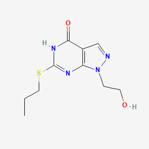 molecular formula C10H14N4O2S B2545571 1-(2-羟乙基)-6-(丙硫基)-1H-吡唑并[3,4-d]嘧啶-4(5H)-酮 CAS No. 1005308-55-3