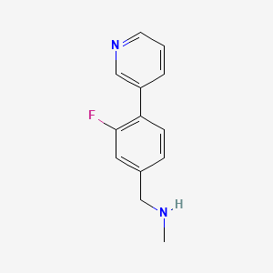 molecular formula C13H13FN2 B2545586 1-(3-Fluoro-4-(pyridin-3-yl)phenyl)-N-methylmethanamine CAS No. 1524200-85-8