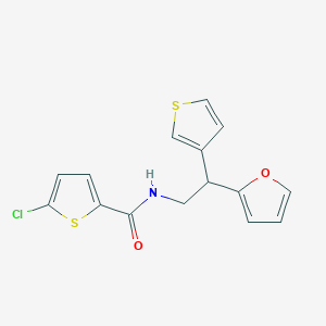 molecular formula C15H12ClNO2S2 B2545587 5-氯-N-[2-(呋喃-2-基)-2-(噻吩-3-基)乙基]噻吩-2-甲酰胺 CAS No. 2097873-10-2