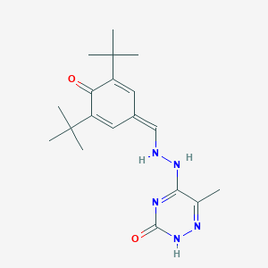 molecular formula C19H27N5O2 B254559 5-[2-[(3,5-ditert-butyl-4-oxocyclohexa-2,5-dien-1-ylidene)methyl]hydrazinyl]-6-methyl-2H-1,2,4-triazin-3-one 
