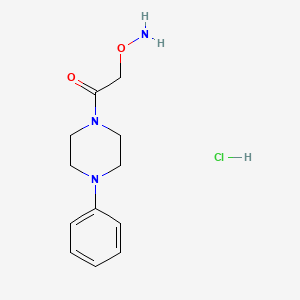 molecular formula C12H18ClN3O2 B2545597 2-(氨基氧)-1-(4-苯基哌嗪)-1-乙酮盐酸盐 CAS No. 275374-83-9