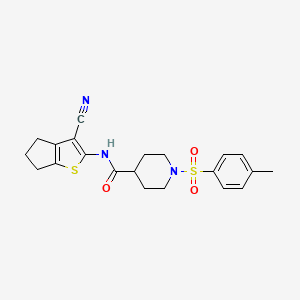 N-(3-cyano-5,6-dihydro-4H-cyclopenta[b]thiophen-2-yl)-1-tosylpiperidine-4-carboxamide