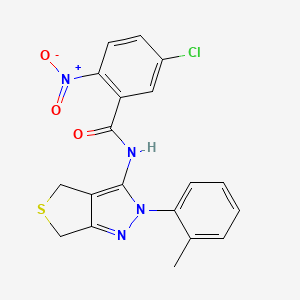 5-chloro-N-[2-(2-methylphenyl)-4,6-dihydrothieno[3,4-c]pyrazol-3-yl]-2-nitrobenzamide