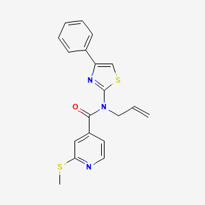 2-Methylsulfanyl-N-(4-phenyl-1,3-thiazol-2-yl)-N-prop-2-enylpyridine-4-carboxamide