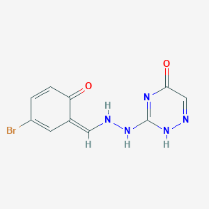 molecular formula C10H8BrN5O2 B254562 3-[2-[(Z)-(3-bromo-6-oxocyclohexa-2,4-dien-1-ylidene)methyl]hydrazinyl]-2H-1,2,4-triazin-5-one 
