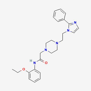 molecular formula C25H31N5O2 B2545620 N-(2-乙氧苯基)-2-(4-(2-(2-苯基-1H-咪唑-1-基)乙基)哌嗪-1-基)乙酰胺 CAS No. 1797147-60-4