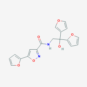 5-(furan-2-yl)-N-(2-(furan-2-yl)-2-(furan-3-yl)-2-hydroxyethyl)isoxazole-3-carboxamide