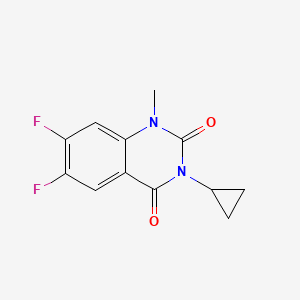molecular formula C12H10F2N2O2 B2545630 3-cyclopropyl-6,7-difluoro-1-methylquinazoline-2,4(1H,3H)-dione CAS No. 2320575-98-0