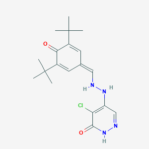 molecular formula C19H25ClN4O2 B254564 5-chloro-4-[2-[(3,5-ditert-butyl-4-oxocyclohexa-2,5-dien-1-ylidene)methyl]hydrazinyl]-1H-pyridazin-6-one 