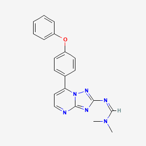 molecular formula C20H18N6O B2545642 N,N-二甲基-N'-[7-(4-苯氧基苯基)-[1,2,4]三唑并[1,5-a]嘧啶-2-基]甲亚胺酰胺 CAS No. 303145-79-1