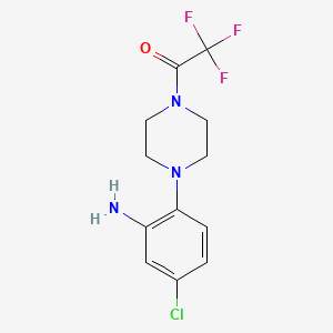 molecular formula C12H13ClF3N3O B2545643 1-[4-(2-Amino-4-chlorophenyl)piperazin-1-yl]-2,2,2-trifluoroethanone CAS No. 879590-39-3