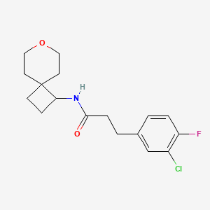 molecular formula C17H21ClFNO2 B2545648 3-(3-chloro-4-fluorophenyl)-N-(7-oxaspiro[3.5]nonan-1-yl)propanamide CAS No. 2175979-03-8