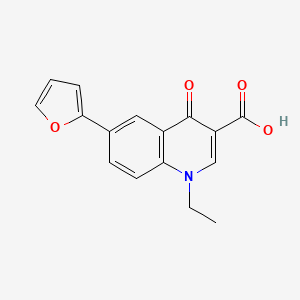 molecular formula C16H13NO4 B2545650 1-Ethyl-6-(2-furyl)-4-oxo-1,4-dihydroquinoline-3-carboxylic acid CAS No. 102269-27-2