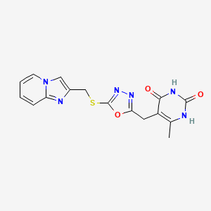 5-((5-((imidazo[1,2-a]pyridin-2-ylmethyl)thio)-1,3,4-oxadiazol-2-yl)methyl)-6-methylpyrimidine-2,4(1H,3H)-dione