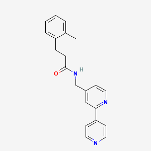 molecular formula C21H21N3O B2545659 N-([2,4'-联吡啶]-4-基甲基)-3-(邻甲苯基)丙酰胺 CAS No. 2034578-70-4