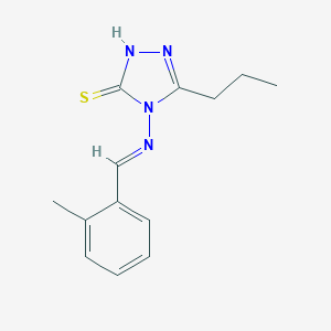 molecular formula C13H16N4S B254566 4-[(2-methylbenzylidene)amino]-5-propyl-4H-1,2,4-triazol-3-yl hydrosulfide 