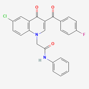 molecular formula C24H16ClFN2O3 B2545662 2-(6-chloro-3-(4-fluorobenzoyl)-4-oxoquinolin-1(4H)-yl)-N-phenylacetamide CAS No. 895639-34-6