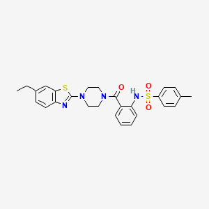 N-(2-(4-(6-ethylbenzo[d]thiazol-2-yl)piperazine-1-carbonyl)phenyl)-4-methylbenzenesulfonamide