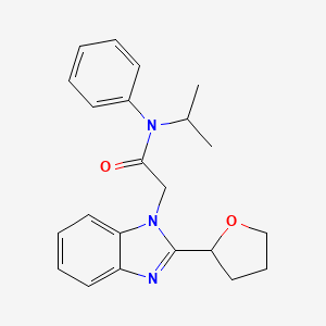molecular formula C22H25N3O2 B2545666 N-phenyl-N-(propan-2-yl)-2-[2-(tetrahydrofuran-2-yl)-1H-benzimidazol-1-yl]acetamide CAS No. 915902-80-6
