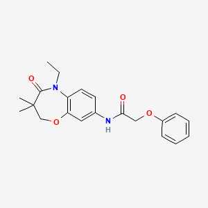 molecular formula C21H24N2O4 B2545667 N-(5-ethyl-3,3-dimethyl-4-oxo-2,3,4,5-tetrahydrobenzo[b][1,4]oxazepin-8-yl)-2-phenoxyacetamide CAS No. 921793-17-1