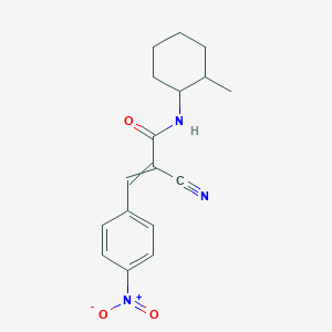 molecular formula C17H19N3O3 B2545673 2-cyano-N-(2-methylcyclohexyl)-3-(4-nitrophenyl)prop-2-enamide CAS No. 380494-99-5