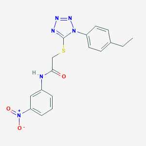 molecular formula C17H16N6O3S B254568 2-{[1-(4-ethylphenyl)-1H-tetraazol-5-yl]sulfanyl}-N-{3-nitrophenyl}acetamide 