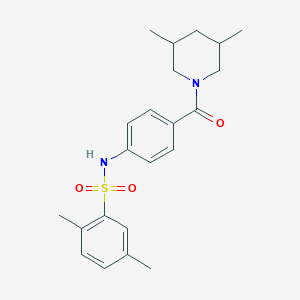 molecular formula C22H28N2O3S B2545682 N-[4-(3,5-dimethylpiperidine-1-carbonyl)phenyl]-2,5-dimethylbenzenesulfonamide CAS No. 690245-04-6