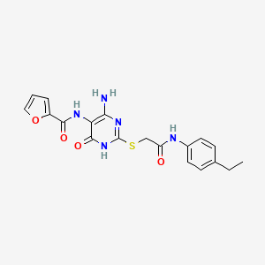 molecular formula C19H19N5O4S B2545687 N-(4-amino-2-((2-((4-ethylphenyl)amino)-2-oxoethyl)thio)-6-oxo-1,6-dihydropyrimidin-5-yl)furan-2-carboxamide CAS No. 868226-08-8