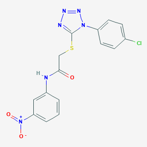 molecular formula C15H11ClN6O3S B254569 2-{[1-(4-chlorophenyl)-1H-tetraazol-5-yl]sulfanyl}-N-{3-nitrophenyl}acetamide 