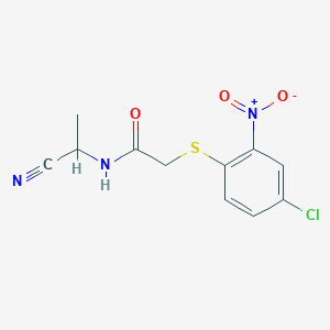 molecular formula C11H10ClN3O3S B2545698 2-[(4-chloro-2-nitrophenyl)sulfanyl]-N-(1-cyanoethyl)acetamide CAS No. 1797801-81-0