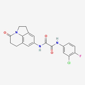 molecular formula C19H15ClFN3O3 B2545703 N1-(3-chloro-4-fluorophenyl)-N2-(4-oxo-2,4,5,6-tetrahydro-1H-pyrrolo[3,2,1-ij]quinolin-8-yl)oxalamide CAS No. 898419-25-5