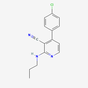 molecular formula C15H14ClN3 B2545706 4-(4-氯苯基)-2-(丙基氨基)吡啶-3-碳腈 CAS No. 478245-76-0