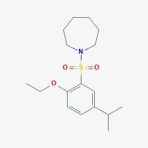 molecular formula C17H27NO3S B2545709 1-((2-乙氧基-5-异丙基苯基)磺酰基)氮杂环庚烷 CAS No. 898646-74-7
