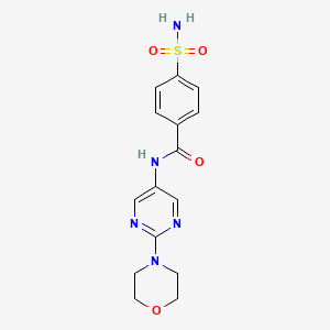 molecular formula C15H17N5O4S B2545735 N-(2-morfolinopirimidin-5-il)-4-sulfamoilbenzamida CAS No. 1396812-41-1