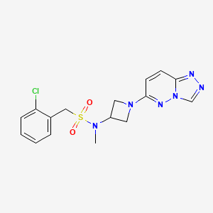 molecular formula C16H17ClN6O2S B2545736 N-(1-([1,2,4]三唑并[4,3-b]哒嗪-6-基)氮杂环丁烷-3-基)-1-(2-氯苯基)-N-甲基甲磺酰胺 CAS No. 2310129-34-9