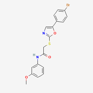 molecular formula C18H15BrN2O3S B2545743 2-((5-(4-bromophenyl)oxazol-2-yl)thio)-N-(3-methoxyphenyl)acetamide CAS No. 1223766-47-9