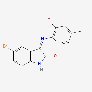 molecular formula C15H10BrFN2O B2545759 5-bromo-3-[(2-fluoro-4-methylphenyl)imino]-1H-indol-2-one CAS No. 1092344-24-5