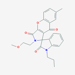 molecular formula C25H24N2O5 B254577 2-(2-methoxyethyl)-7-methyl-1'-propyl-2H-spiro[chromeno[2,3-c]pyrrole-1,3'-indole]-2',3,9(1'H)-trione 