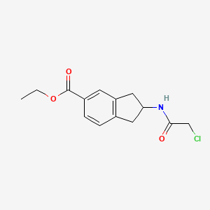 molecular formula C14H16ClNO3 B2545785 Ethyl 2-[(2-chloroacetyl)amino]-2,3-dihydro-1H-indene-5-carboxylate CAS No. 2411304-11-3