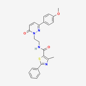 molecular formula C24H22N4O3S B2545788 N-(2-(3-(4-甲氧基苯基)-6-氧代嘧啶并[1,6-a]嘧啶-1(6H)-基)乙基)-4-甲基-2-苯基噻唑-5-甲酰胺 CAS No. 921803-70-5